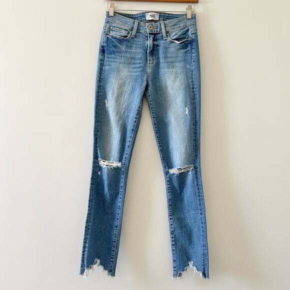 Paige Hoxton Ankle Peg Distressed Straight Jeans Size 25 - Picture 1 of 7